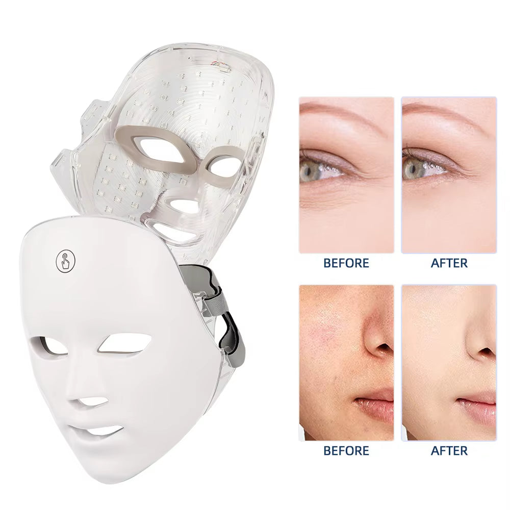 7 Color Wireless Light Therapy Mask Anti-Aging Acne Spot Scar Removal Smooth Wrinkles Facial Beauty Daily Skin Care Led Mask